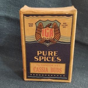Vintage IGA Brand Pure Spices Cassia Buds Container
